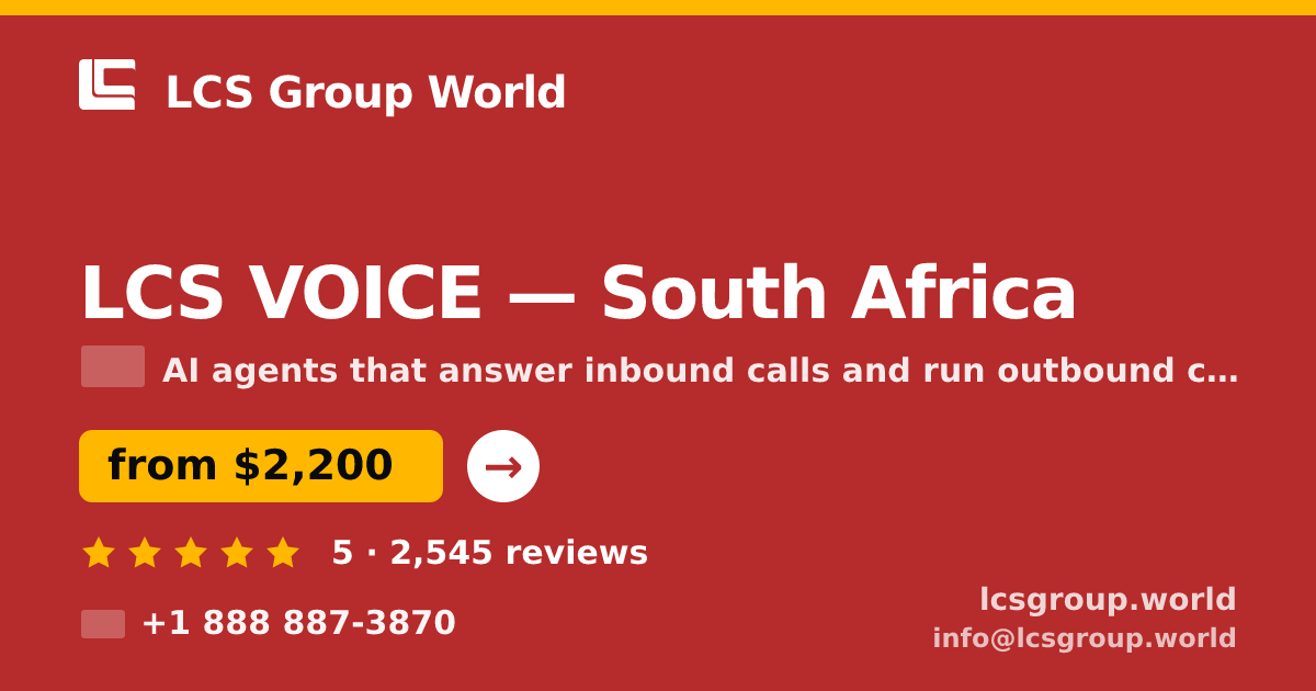 LCS VOICE in Durban — from $1,400/mo, rated 4.5/5 by 1090 clients. LCS Group World.