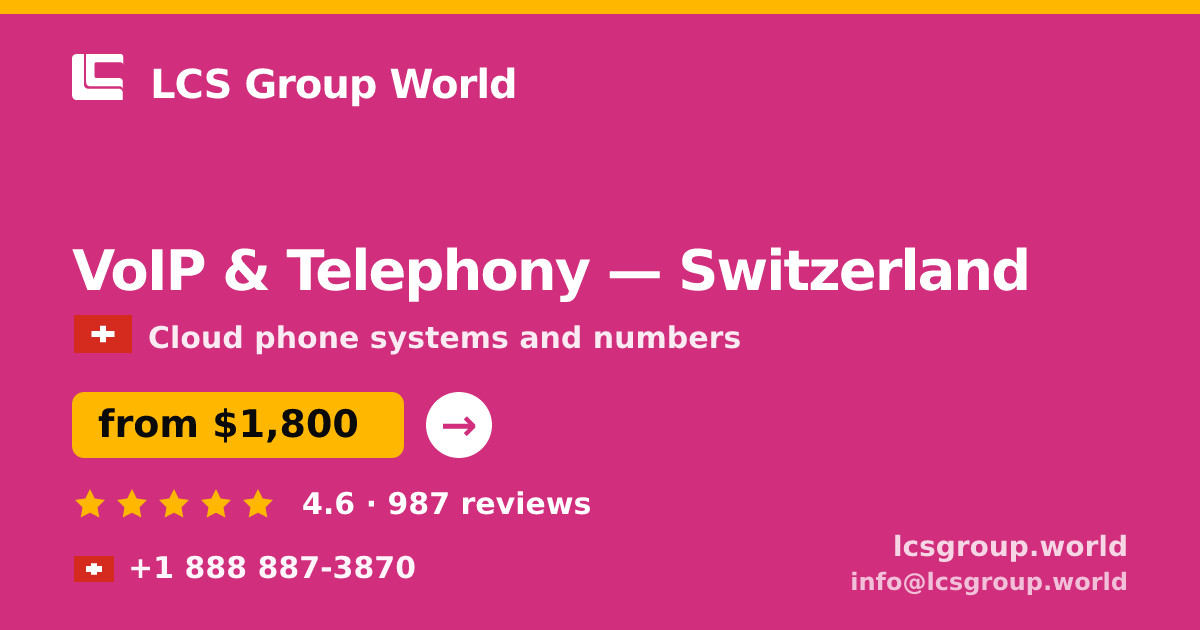 VoIP & Telephony in Zürich — from $2,000/mo, rated 4.6/5 by 2410 clients. LCS Group World.