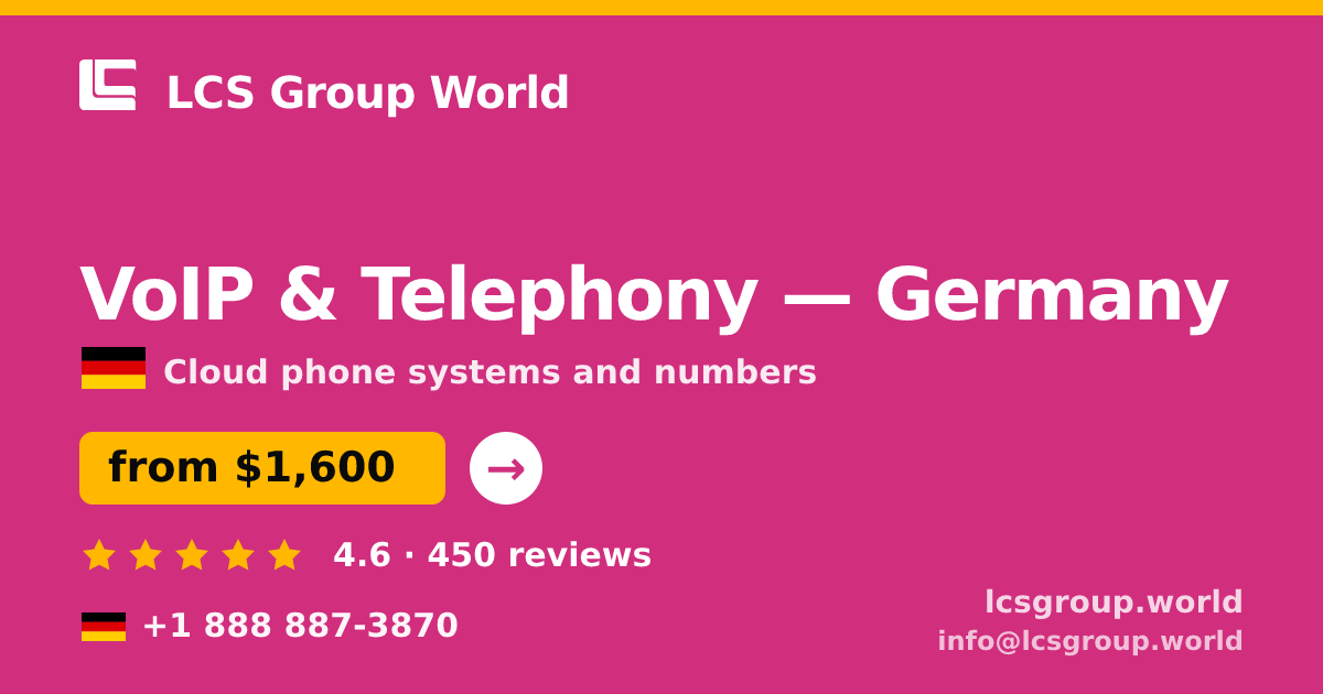 VoIP & Telephony in Hamburg — from $1,700/mo, rated 4.9/5 by 3019 clients. LCS Group World.