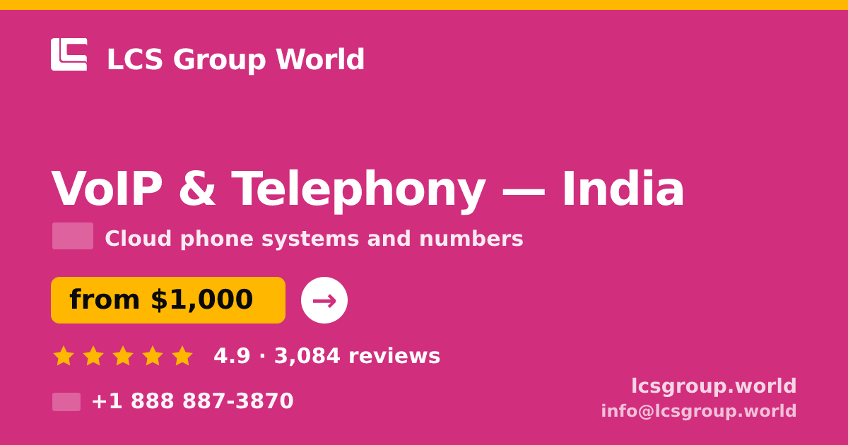 VoIP & Telephony in Mumbai — from $500/mo, rated 4.8/5 by 766 clients. LCS Group World.