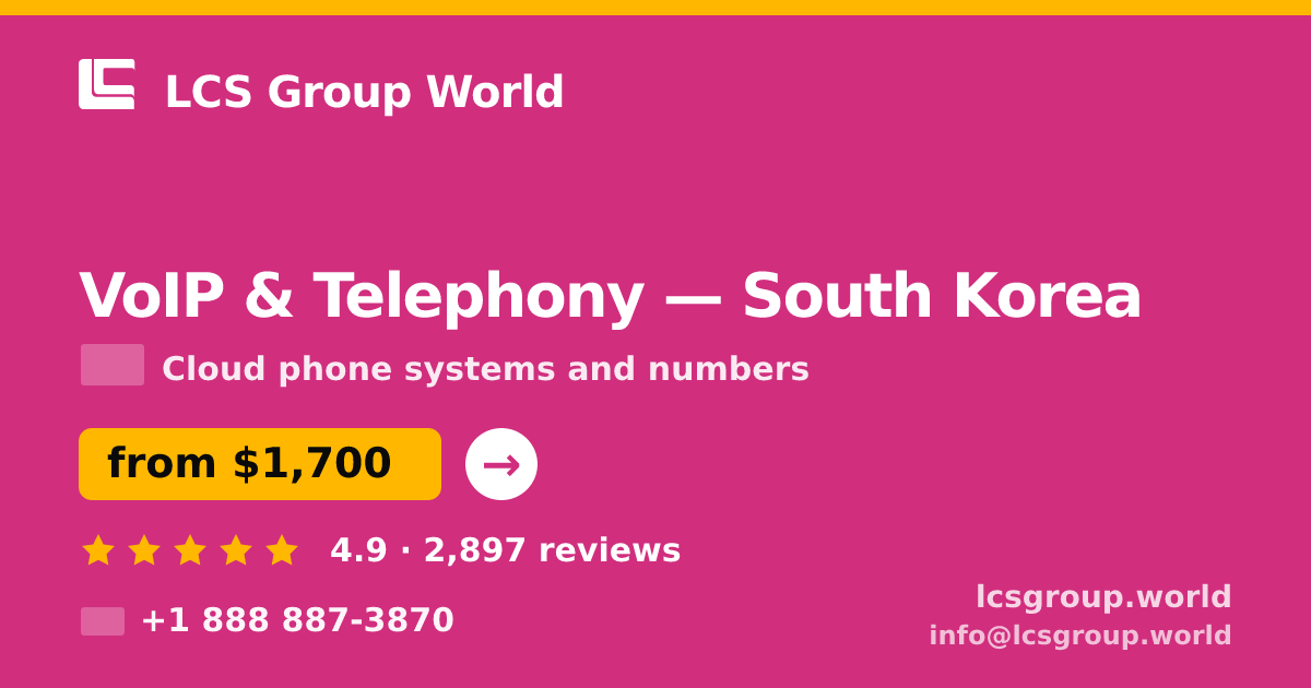 VoIP & Telephony in Incheon — from $1,400/mo, rated 4.7/5 by 1374 clients. LCS Group World.