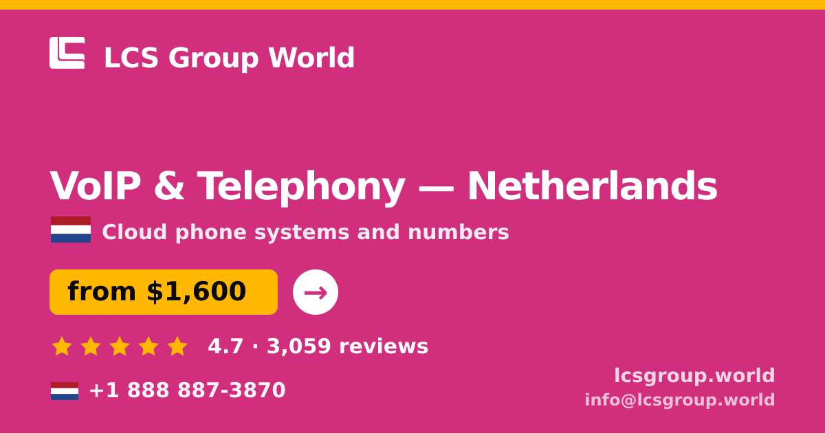 VoIP & Telephony in Rotterdam — from $1,500/mo, rated 4.9/5 by 568 clients. LCS Group World.