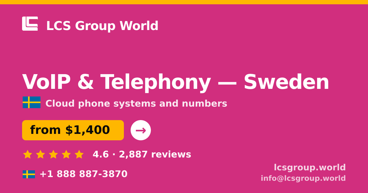 VoIP & Telephony in Gothenburg — from $2,100/mo, rated 4.8/5 by 2434 clients. LCS Group World.