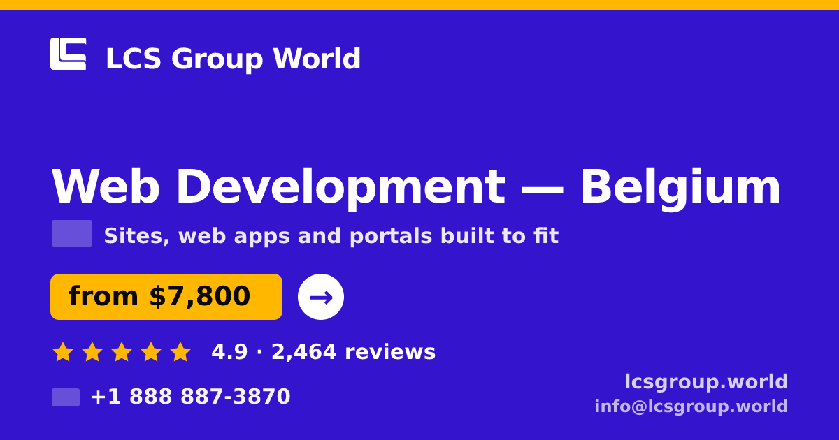 Web Development in Antwerp — from $5,900, rated 4.7/5 by 1121 clients. LCS Group World.